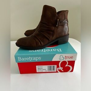Brand new in box brown Baretraps ankle boots. Low heel. Super comfy. Women’s 9.5